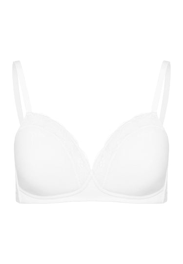 72432 Cotton Lace Spacer Soft Cup Bra - 101 White